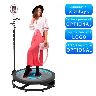 China Automatic Spinning Large led 360 photo booth 115 cm 120cm automatic for sale