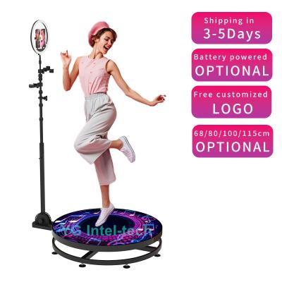 China Automatic Slow Spinning Live BackDrop Portable Camera 115CM 360 photo booth with rotating stand for sale