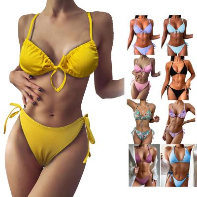 China Hot Selling Fitness Swimwear Multicolor Swimwear Set Breathable Women's Sexy Thong Bikini Set for sale