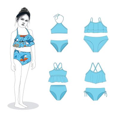 China 2021 Breathable Cute Baby Swimsuit Kids Swimwear Children Bikini Custom Printed Swimwear for sale