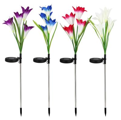 China Modern Contemporary Luxury European Artifacts Artificial Flower Led Solar Calla Lily Flower Light Luxury Home Decor Lamps Decoration Articles Accessories for sale