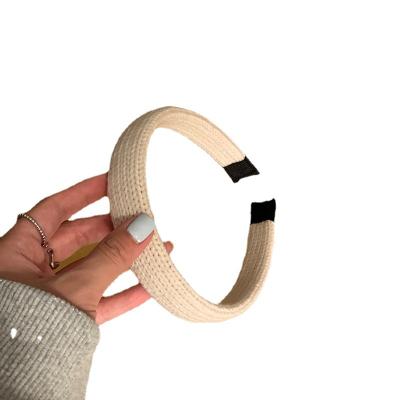 China Wholesale 2021 fashion manufacturer new color cashmere knitted girl's soft headband simple non-slip hair circle for sale