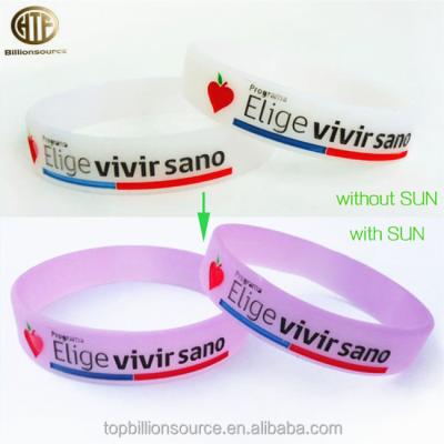 China Wholesale Sun UV Color Sensitive Europe Silicone Wristband Wristband Changing Wristband for sale