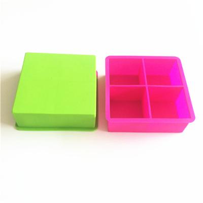 China Viable Custom Design Big Bpa Free Food Grade Silicone Square Ice Cube Molds Ball Molds Ice Cube Trays for sale