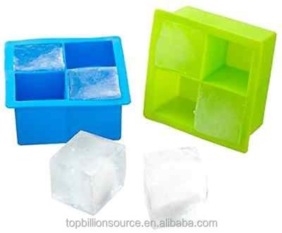 China Large Viable Homemade Square Silicone Ice Cube Tray Mold Maker Ice Cream Mold for sale