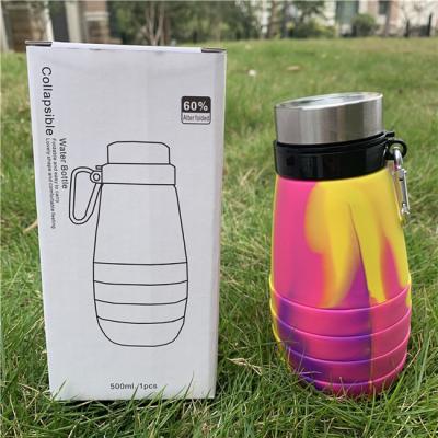 China 2021 Amazon Viable Success 350ml Bpa Free Eco Friendly Collapsible Water Bottle With Cartoon For Kids for sale