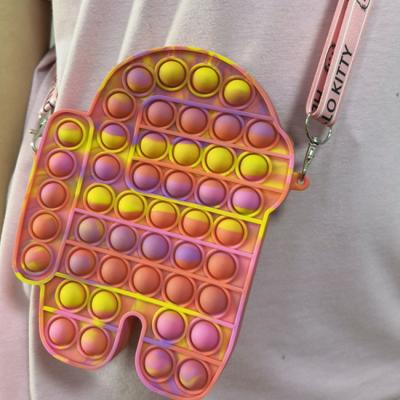 China Lady 2021 Fashion Hot Selling Fashion Girl Busty Person Cute Pop Child Silicone Pop It Kid Coin Purse And Handbags for sale