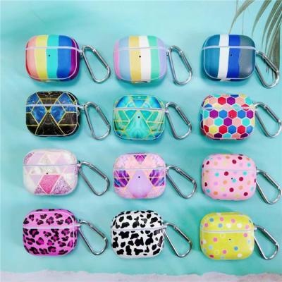 China A010 Anti-scratch Case Full Colored Hard PC Printing Custom Design Case For Airpods Pro 3 1/2 Case With Carabiner Key Chain for sale