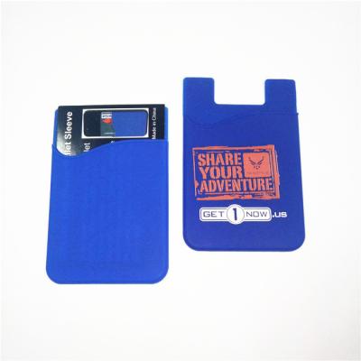 China Portable Promotional Adhesive Back 1030 Silicone Card Sticky Wallet With Pocket for sale