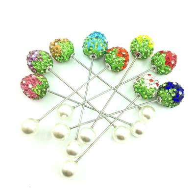 China High Quality New Arrival Long Strawberry Ball Hijab Muslim Hijab Scarf Pin Lady Pearl Scarf Pins Hijab Pin for sale