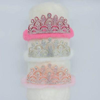 China Various Fashion Styles Lace Up Hair Circle Headband Girl Child Diamond Princess Crown Headband for sale