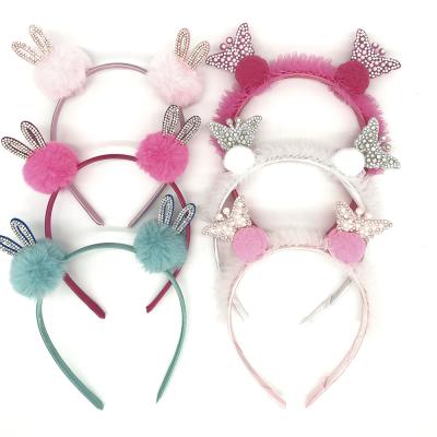 China 2022 New Gold Hair Cloth Yarn Butterfly Ball Hair Decoration Kids Circle Durable Headband For Girls for sale