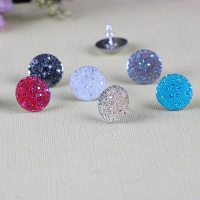 China High Quality Many Years Factory Resin Flower Multicolor Round Rhinestone Stud Earrings For Women for sale