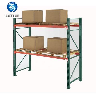 China High Grade Q235B Steel Blue Upright And Orange Beam Warehouse Box Steel Rack For Pallet Storage for sale