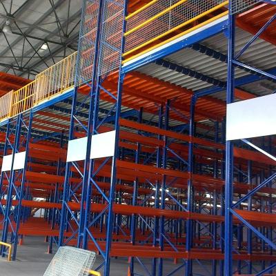 China Corrosion Protection Heavy Duty Steel Mezzanine Floor Rack Platform For Warehouse Storage for sale