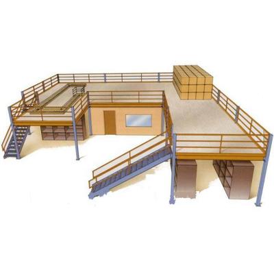 China Warehouse Storage Corrosion Protection Integrated Steel Mezzanine Floor With Steel Staircase for sale