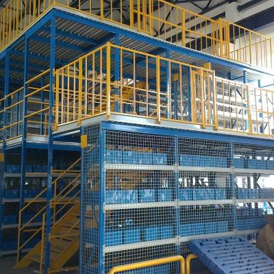 China Corrosion Protection Heavy Duty Steel Mezzanine Floor Rack Platform For Industry Warehouse Storage for sale