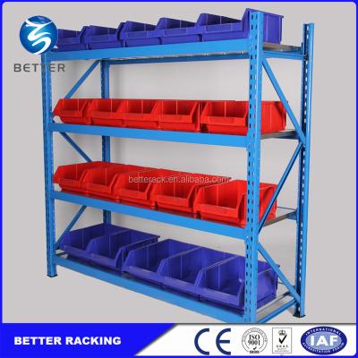 China Corrosion Protection DIY Warehouse Multilevel Longspan Metal Shelving Brackets For Storage Plastic Bin for sale