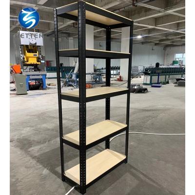 China Corrosion Protection Angle Rivet Rack Steel Slotted Light Duty Shelving for sale