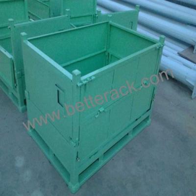 China Galvanized Wire Steel Stackable Steel Mesh Pallet Metal Container for sale