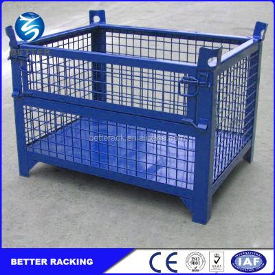 China Heavy Duty Stacking Steel Storage And Transport Pallet Box Steel Cage Container Eco - Friendly for sale