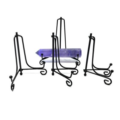 China Europe Wholesales Triangular Crystal Wrought Iron Stent Base Display Stand Support for sale