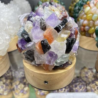 China Wholesale Natural Blue Agate Europe Amethyst Aventurine Crystal Tumble Stone Lamp Citrin For Decoration for sale