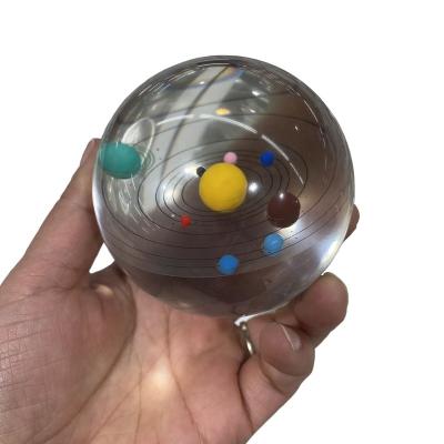 China New Product Crystal Ball With Solar System From Europe For Gifts for sale