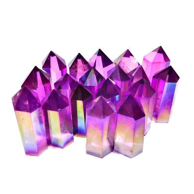 China Wholesale Custom Purple Point Europe Aura Quartz Crystal Obelisk Aura for sale