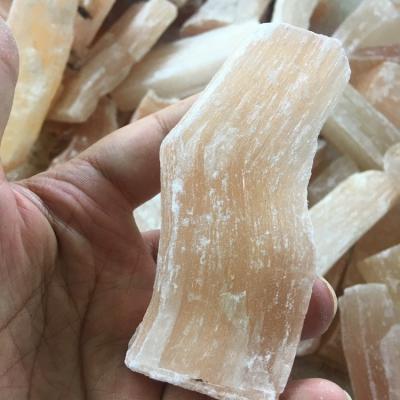 China Natural Rough Gypsum Stone Orange Moroccan Selenite From Europe for sale