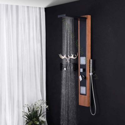 China Modern Hot Selling Luxury Bathroom Set Rain Shower Panel Tower Rainfall Shower Panel Bamboo Waterfall Shower Panel Systems for sale