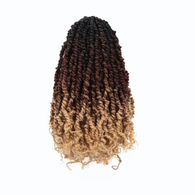 China Easy Dry Synthetic Hair Extension Passion Twist Braiding Hair Pre-twisted Pre-looped Passion Twists Crochet Braids Made of Bohemian Hair for sale