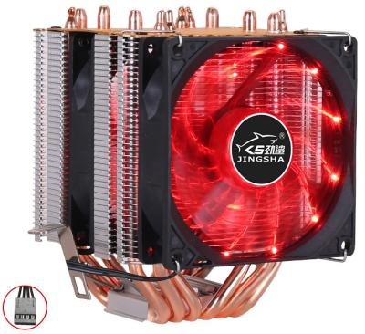 China Support 130W JingSha A6 cpu cooler 6 heatpipes heatpipes cooling 3PIN 4PIN 2 fan for lga 1150 1155 1156 1366 2011 X79 X99 Am2 Am3 motherboard for sale