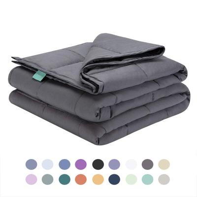 China Disposable Custom Washable Cotton Sensory Blanket Dark Gray Color Weighted Autism Blanket for sale