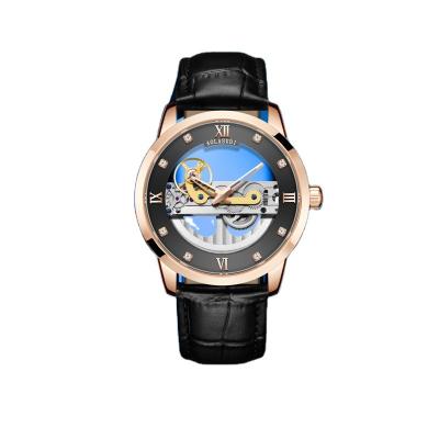 China Water Resistant Mechanical Automatic Mens Wrist Watches Luxury Mens Leather Mechanical Watches for sale