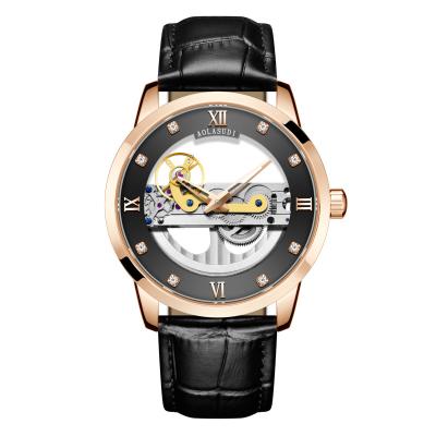 China Quartz Watch Cavity Design Waterproof Custom Leather Mens Wrist Quartz Watches for sale