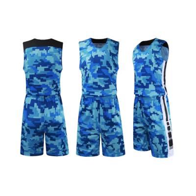 China Antibacterial Basketball Tank Top College Camouflage Uniform Sublimation Design for sale