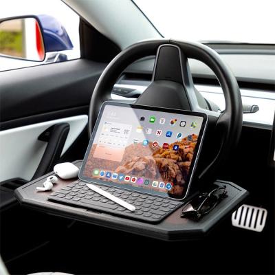 China Brief & Hot Selling Universal Wheel Tray For Most Car Models Car Beef Tray Travel Steering Wheel Single Color Laptop Multi Food Car Tables for sale