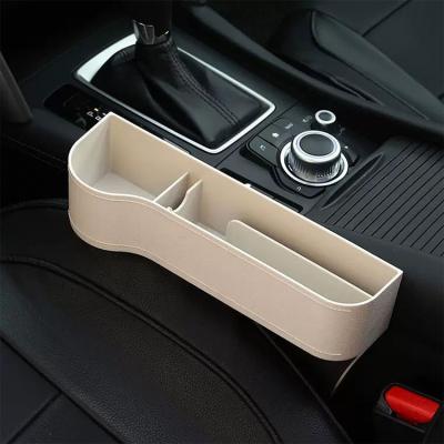 China Factory Washable In Running PU Car Storage Box Car Seat Side Gap Central Control Filler Multifunctional Organizer Storage Box for sale