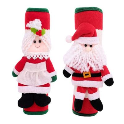 China 2022 New Design Nonwoven Fabric Christmas Appliance Handle Covers Santa Claus Refrigerator Door Handle Covers for sale