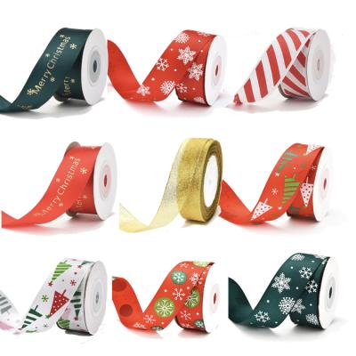 China Gift Wrapping Edge Christmas Satin Ribbon Cable Roll For Gift Wrapping Decoration for sale