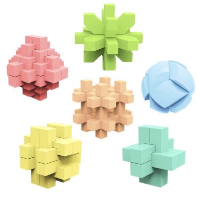 China Improve the child's manual ability educational toys than washable 3D puzzle building block of Kong Ming Luban Lock tenon mortise link construction toys for sale