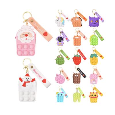 China 2021 Hot Selling Silicone Coin Bag Pop Key Chain Purse Rubber for sale