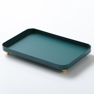 China Home.Restaurant.Bar.Hotel.Wedding Dark Green Glass Food Serving Rolling Tray 28*18*3.5cm for sale