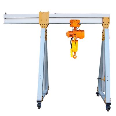 China Light Duty 0.5 Ton 1 Ton Adjustable Portable Mobile Aluminum Mini Gantry Cranes 0.5 - 5 Ton for sale