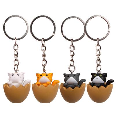 China Cute pendant key chain 4 styles cat in egg shell cat cartoon key chain diy creative handmade toys K1 for sale