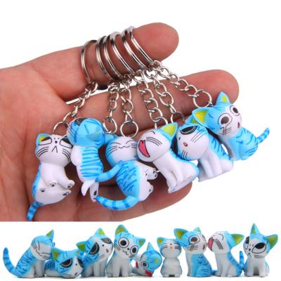 China Cute Cheap Christmas Cheese Cat Car Hair Accessories Creative Key Chain Couple Bag Pendant 9 Keychains K1 for sale