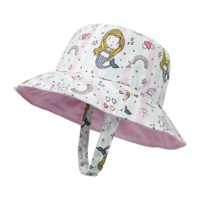 China Autumn Outdoor Sun Hats Spring Cotton Girls Boys Fisherman's Hat Breathable Summer Baby Bucket Hat For Cartoon Print Double-Sided Bucket Hat for sale