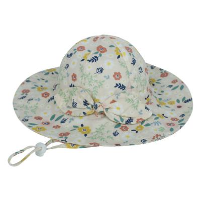 China Color Printed New Child Style Bow-knot Summer Sun Hats Girls Kids Beach Hat Baby Potty Personalized Cute Kids Potty Hat Brim Sun Visor And Solid Large for sale