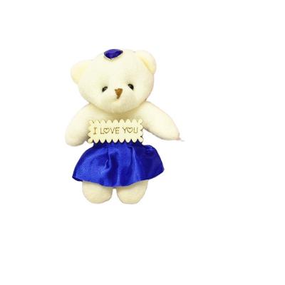 China Plush Toys 12CM Plush Bear PP Cotton Doll Teddy Bear Mini Small Flower Bouquets Bear For Wedding Valentine's Day Gift for sale